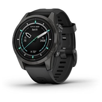 Garmin Epix Pro S Gen2 Su Geçirmez 30.4 mm Silikon Kordon Yuvarlak Unisex Akıllı Saat Karbon Gri