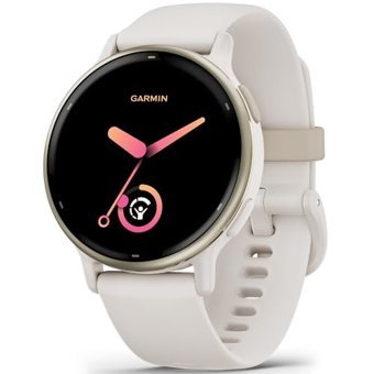 Garmin Vivoactive 5 Su Geçirmez 30.4 mm Silikon Kordon Yuvarlak Unisex Akıllı Saat Fildişi