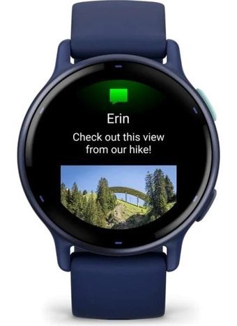 Garmin Vivoactive 5 Su Geçirmez 30.4 mm Silikon Kordon Yuvarlak Unisex Akıllı Saat Mavi