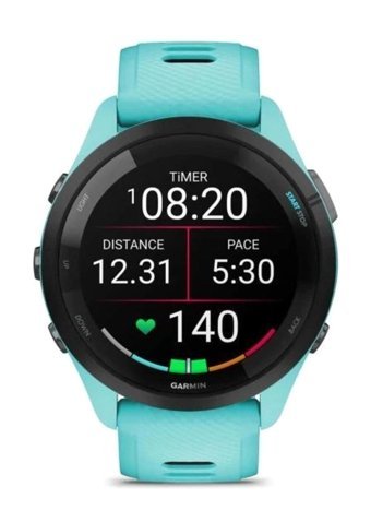 Garmin Forerunner 265 Su Geçirmez 32.5 mm Silikon Kordon Yuvarlak Unisex Akıllı Saat Siyah