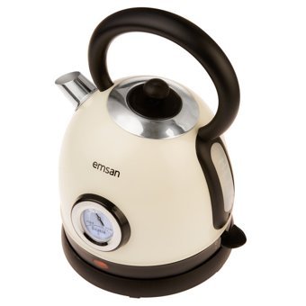 Emsan Turtle Çelik 1.8 lt 2200 W Işıklı Retro Krem Kettle