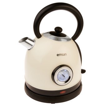 Emsan Turtle Çelik 1.8 lt 2200 W Işıklı Retro Krem Kettle