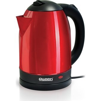 Queen Paslanmaz Çelik 1.7 lt 2200 W Işıklı Klasik Kırmızı Kettle