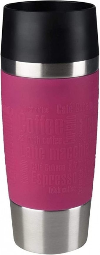 Tefal Travel Paslanmaz Çelik-Silikon 360 ml Bardak Termos Pembe