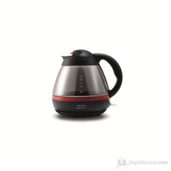 Homend 1605 Thermowater Cam 1 lt 1800 W Klasik Siyah Kettle