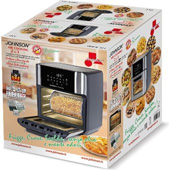Johnson Aircooking Airfryer 12 lt Yağsız Sıcak Hava Fritözü Siyah