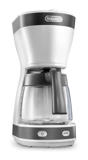 Delonghi ICM16210.WS Plastik Filtreli Karaf 1.25 L Hazne Kapasiteli 10 Fincan 1000 W Beyaz Filtre Kahve Makinesi