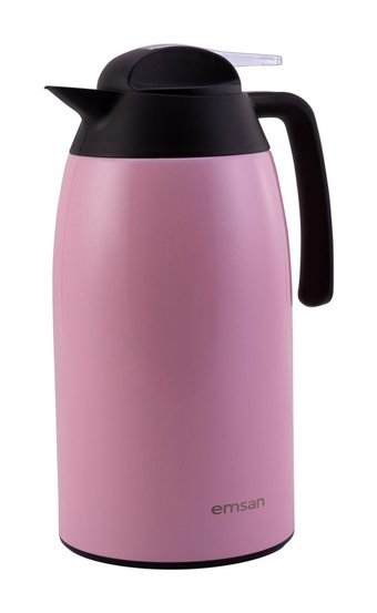 Emsan New Vega Paslanmaz Çelik 2.1 lt Çaydanlık Termos Pembe