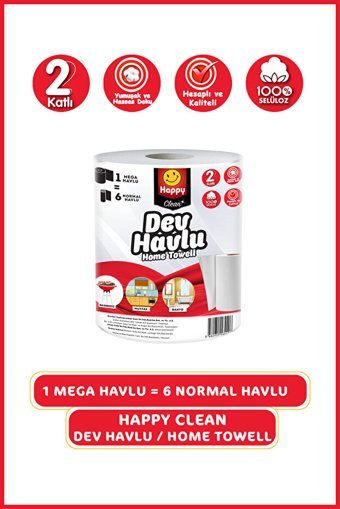 Happy Clean Dev 2 Katlı Tekli Rulo Kağıt Havlu