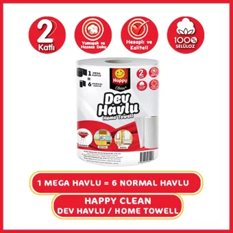 Happy Clean Dev 2 Katlı 3'lü Rulo Kağıt Havlu