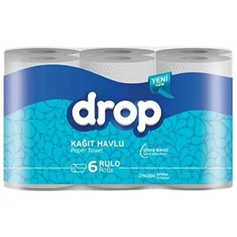 Drop 2 Katlı 6'lı Rulo Kağıt Havlu