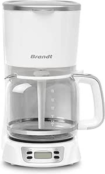 Brandt CAF1318ES Zaman Ayarlı Paslanmaz Çelik Filtreli Karaf 1.8 L Hazne Kapasiteli 10 Fincan Akıllı 1000 W Beyaz Filtre Kahve Makinesi