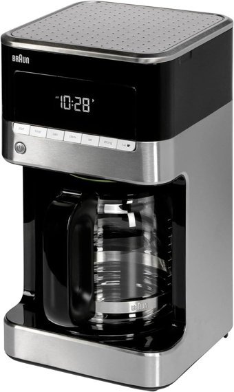 Braun Ev PurAroma 7 KF7125 Zaman Ayarlı Paslanmaz Çelik Filtreli Karaf 1.25 L Hazne Kapasiteli 10 Fincan 1100 W Siyah Filtre Kahve Makinesi