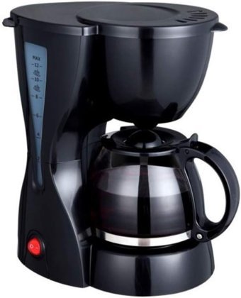 Alfa 11891 Plastik Filtreli Karaf 1.2 L Hazne Kapasiteli 12 Fincan 1000 W Siyah Filtre Kahve Makinesi