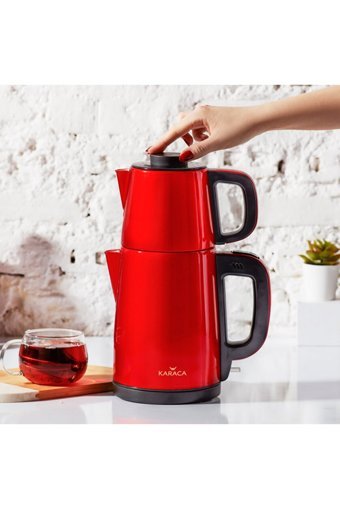 Karaca Tea Break Paslanmaz Çelik 1.8 lt 2400 W Modern Kırmızı Kettle
