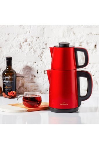 Karaca Tea Break Paslanmaz Çelik 1.8 lt 2400 W Modern Kırmızı Kettle