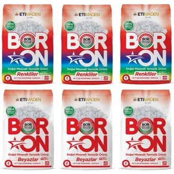 Eti Maden Boron Renkliler ve Beyazlar İçin 156 Yıkama Toz Deterjan 6x4 kg