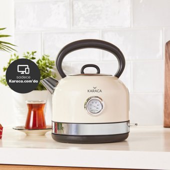 Karaca 2151 Çelik 2 lt 2200 W Retro Krem Kettle