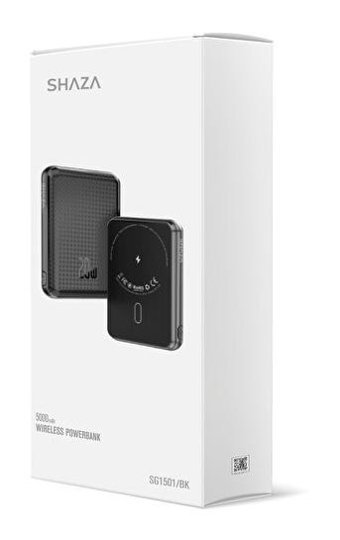 Shaza 20 W Megsafe 5000 mAh Hızlı Şarj Powerbank Siyah