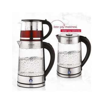 Schafer Gourmemaxx Cam 1.7 lt 2200 W Işıklı Klasik Şeffaf Kettle