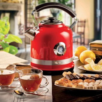 Ariete Moderna Çelik 1.7 lt 2000 W Işıklı Retro Kırmızı Kettle