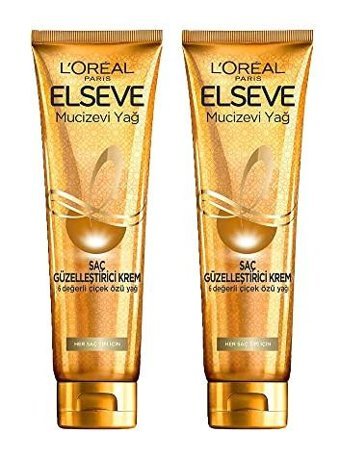 L'oréal Paris Elseve Mucizevi Yağ Canlandırıcı Parlaklık Veren Çiçek Özü Kadın Saç Kremi 2 x 150 ml