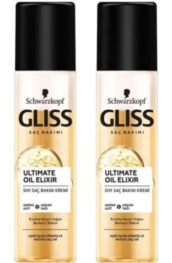 Gliss Ultimate Oil Elixir Besleyici Amino Asit Argan Yağı Kadın Saç Kremi 2 x 200 ml
