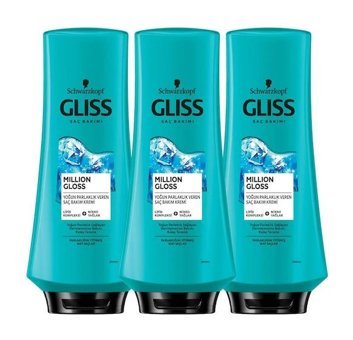 Gliss Million Gloss Canlandırıcı Parlaklık Veren Lipid Kompleksi Mikro Yağlar Kadın Saç Kremi 3 x 360 ml