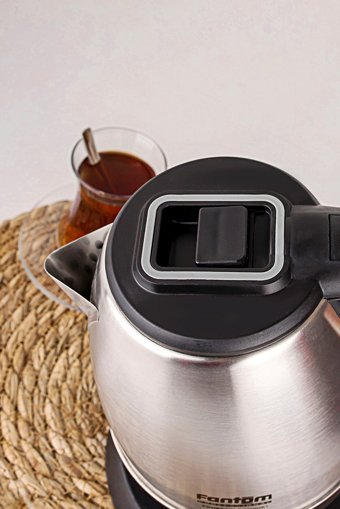 Fantom KT1000 Paslanmaz Çelik 1 lt 1500 W Işıklı Klasik Gri Kettle