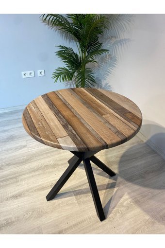 Resa Mobilya Design Yuvarlak Ahşap Bahçe Masası