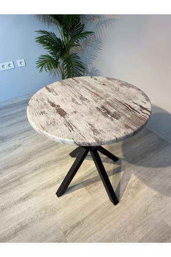 Resa Mobilya Design Yuvarlak Ahşap Bahçe Masası
