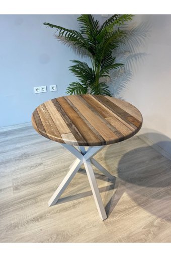 Resa Mobilya Design Yuvarlak Ahşap Bahçe Masası