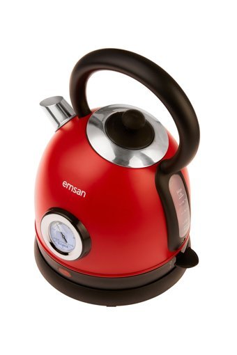 Emsan Turtle Çelik 1.8 lt 2200 W Işıklı Retro Kırmızı Kettle