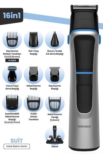Goldmaster IPX5 Saç Sakal Islak Kuru Tıraş Makinesi