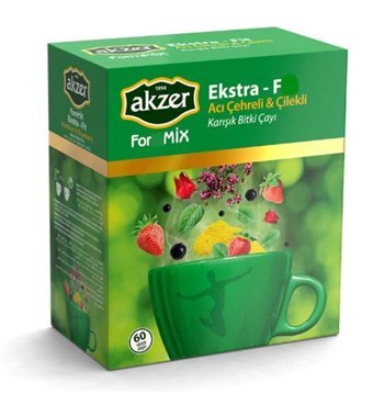 Akzer Çilek Aromalı Bitki Çayı 60 adet 1.5 gr