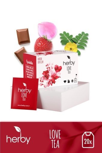 Herby Love Çilek - Çikolata Bitki Çayı 20 adet 2 gr