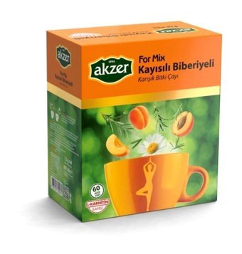 Akzer Formmix Biberiye - Kayısı Bitki Çayı 60 adet 1.5 gr