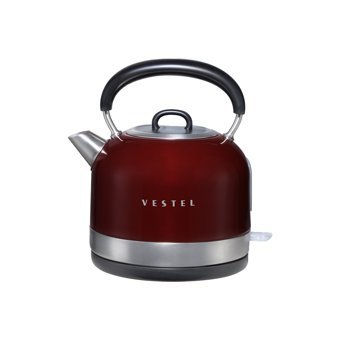 Vestel Retro Paslanmaz Çelik 1.7 lt 2200 W Retro Bordo Kettle