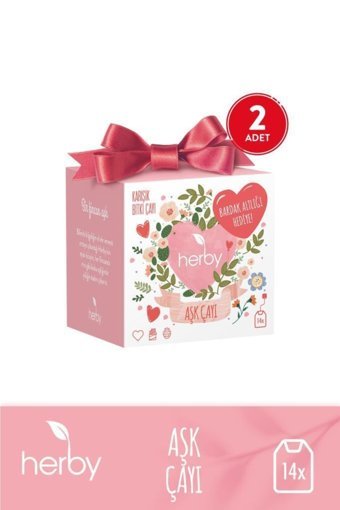 Herby Çilek - Gül Aromalı Bitki Çayı 2 x 40 adet 2 gr