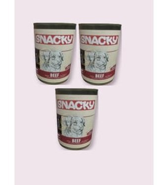 Snacky Chunk Gravy Sığır Etli Yetişkin Yaş Köpek Maması 400 gr 3'lü