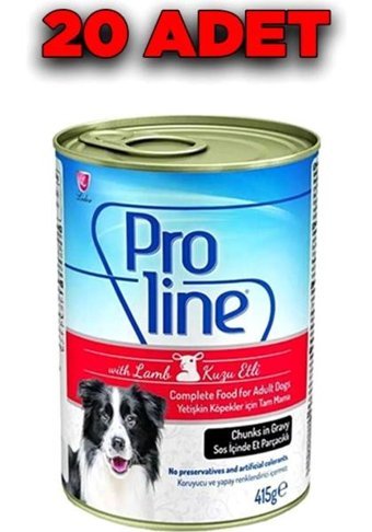 Pro Line Kuzu Etli Yetişkin Yaş Köpek Maması 415 gr 20'li