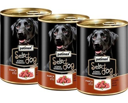 Patimax Select Dog Sığır Etli Yetişkin Yaş Köpek Maması 400 gr 3'lü