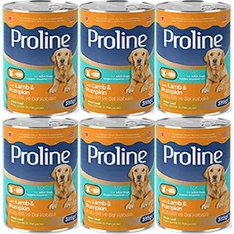 Pro Line Bal Kabağı-Kuzu Etli Yetişkin Yaş Köpek Maması 395 gr 6'lı