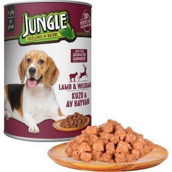Jungle Kuzu Etli Yetişkin Yaş Köpek Maması 415 gr 24'lü