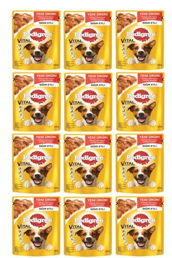 Pedigree Sığır Etli Yetişkin Yaş Köpek Maması 100 gr 12'li