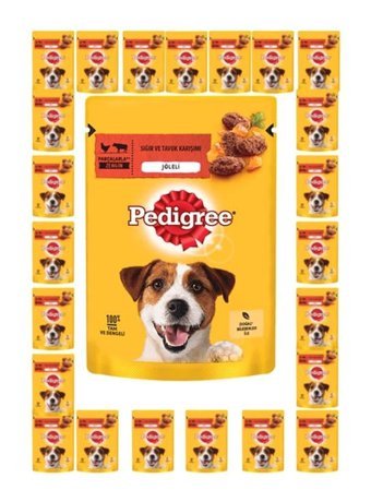 Pedigree Tavuklu lu-Sığır Etli Yetişkin Yaş Köpek Maması 100 gr 24'lü