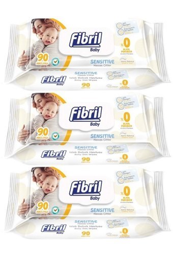 Fibril Baby Sensitive 90 Yaprak 3'lü Paket Islak Havlu