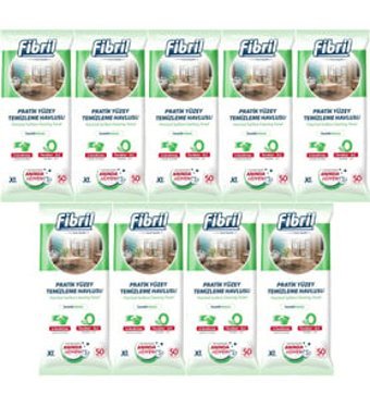 Fibril Temizlik Kokulu 50 Yaprak 9'lu Paket Islak Temizlik Mendili
