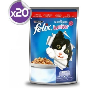Felix Sığır Eti Yavru Yaş Kedi Maması 20x100 gr