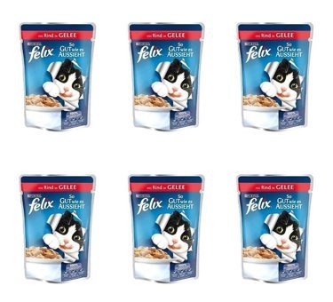 Felix Sığır Eti Yetişkin Yaş Kedi Maması 6x85 gr